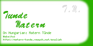 tunde matern business card