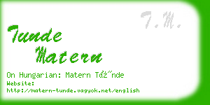 tunde matern business card
